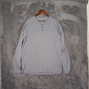 Free Fly Mens Bamboo Viscose Long Sleeve Henley Gray Size 3XL